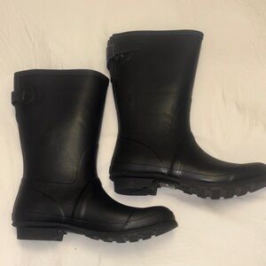 London Fog Black Rubber Rain Boots